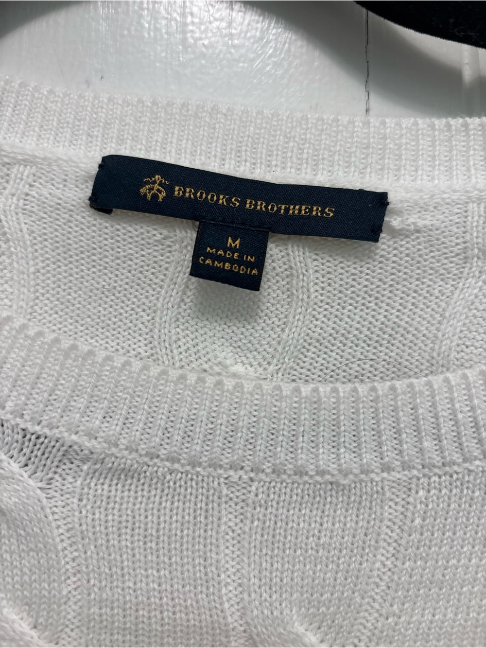Brooks Brothers Women's White Cable Knit Sweater - Picture 2 of 3